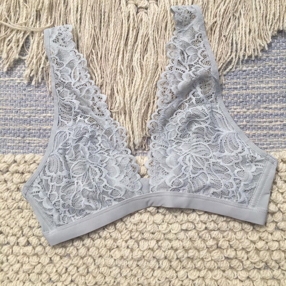 Light Grey Lace Bralette Medium